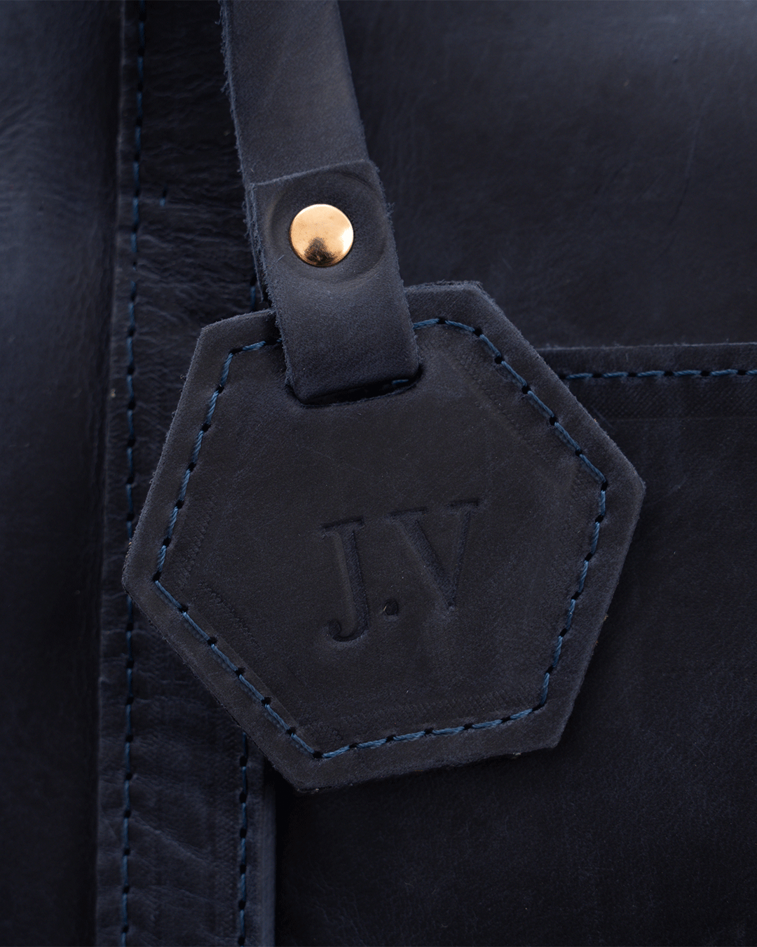 Dark Blue Totebag - Real Leather