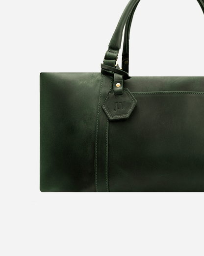 Dark Green Dufflebag Large - Real Leather