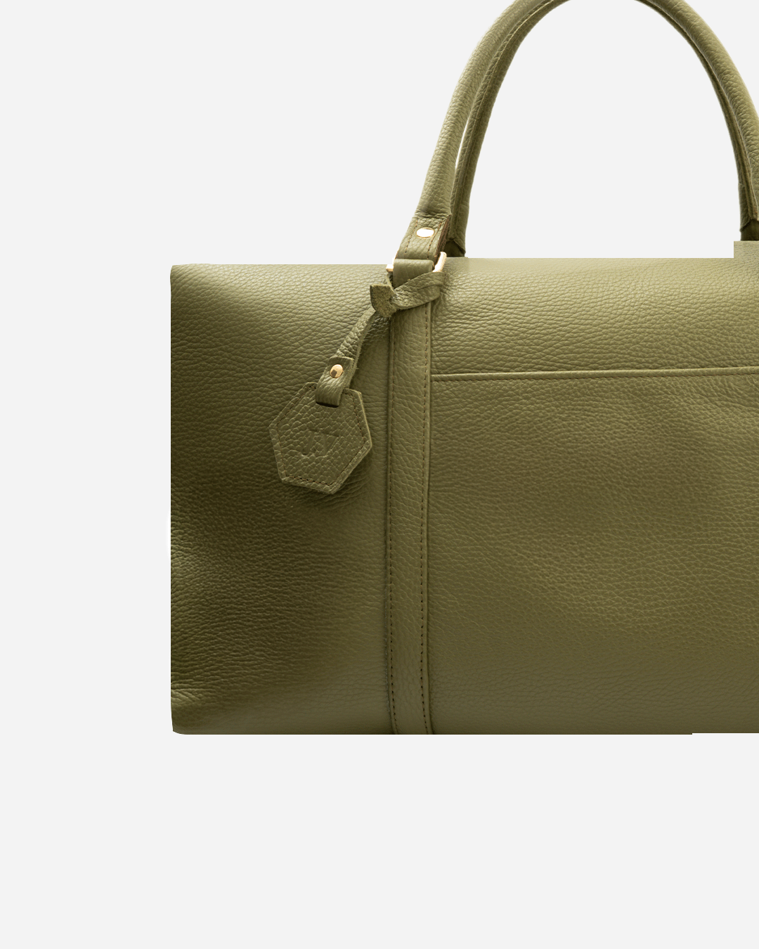 Green Dufflebag Large - Real Leather