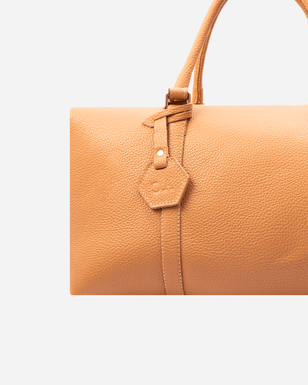 Beige Dufflebag Large - Real Leather