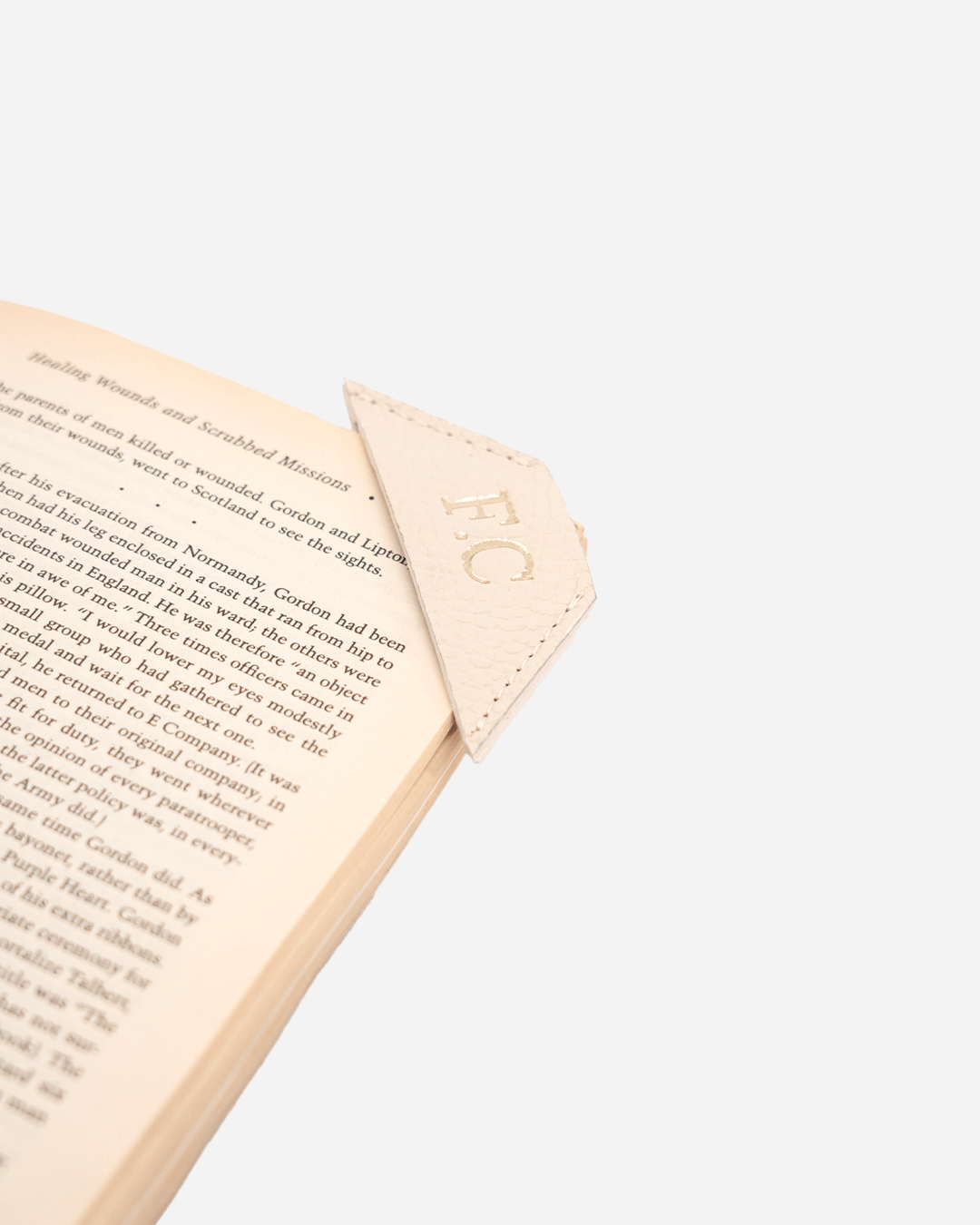 Off White Bookmark & Pencil case & Diary Cover (Set) - Real Leather