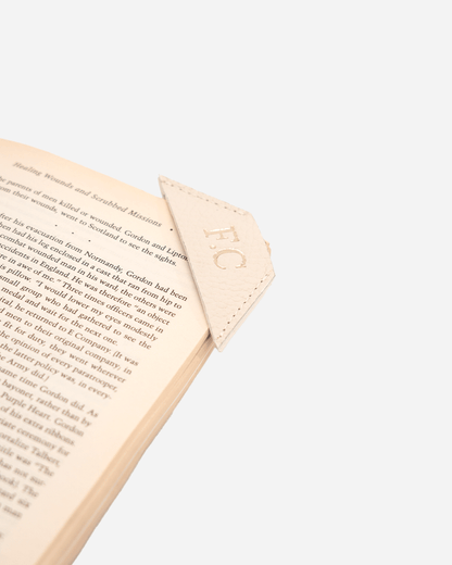 Off White Bookmark & Pencil case & Diary Cover (Set) - Real Leather