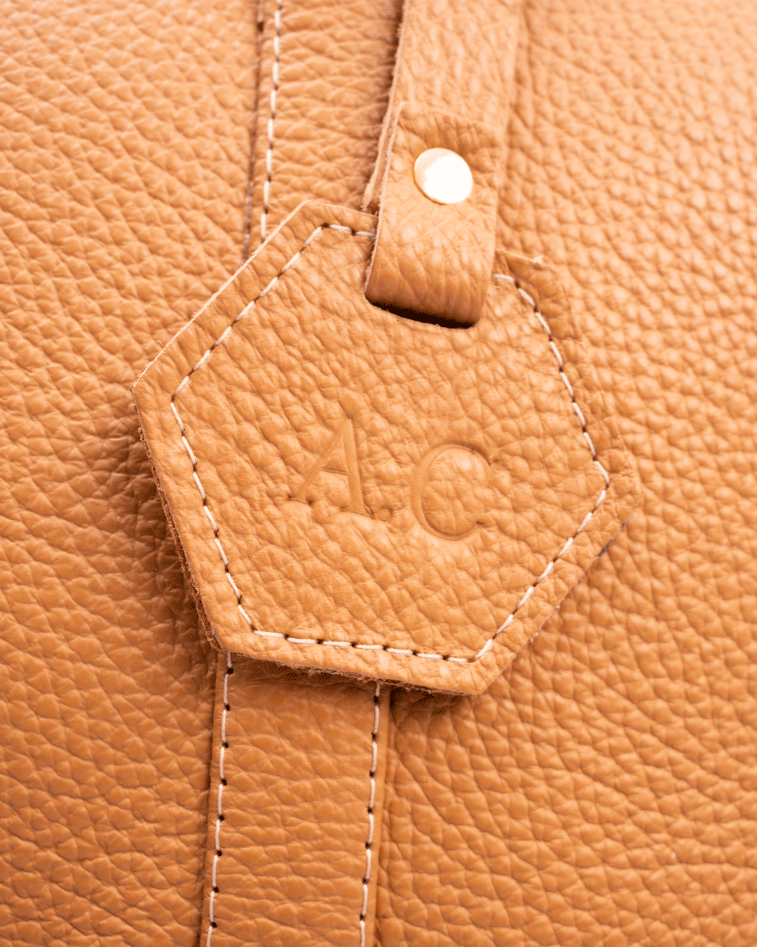 Beige Dufflebag Large - Real Leather