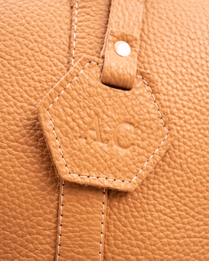 Beige Dufflebag Large - Real Leather
