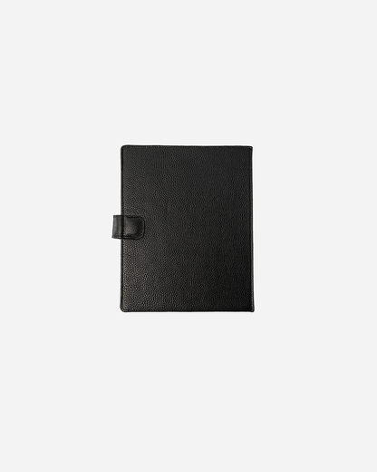 Patterned Black A4 Folder - Real Leather