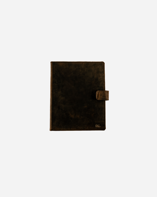 Dark Brown Brown A4 Folder - Real Leather