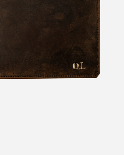 Dark Brown Brown A4 Folder - Real Leather