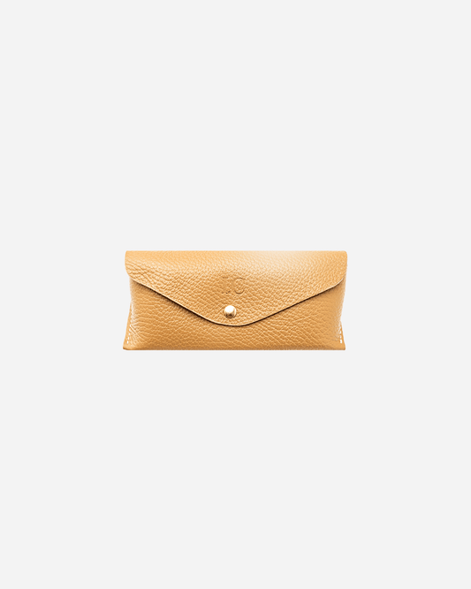 Beige Sunglasses Pouch - Real Leather