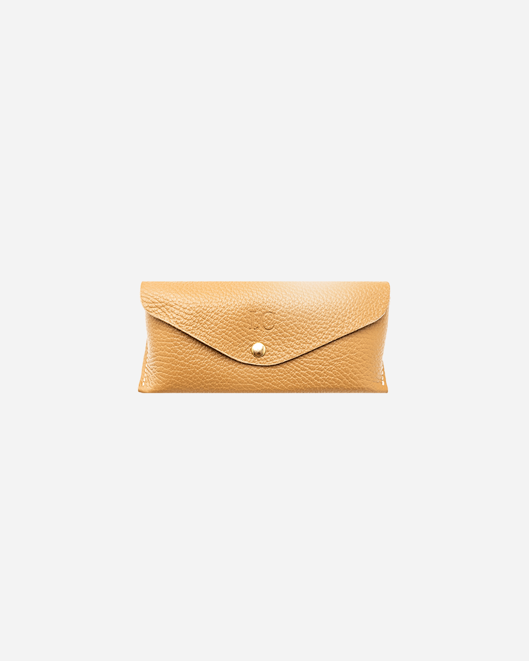 Beige Sunglasses Pouch & Zip Card Holder & Medium Zipper Pouch (Set) - Real Leather