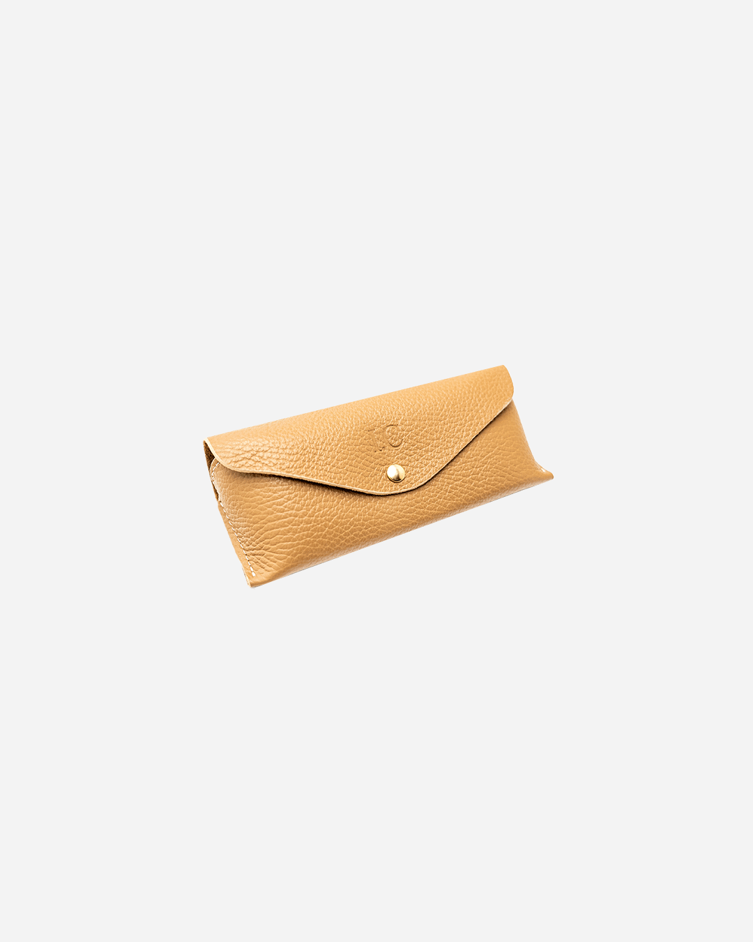 Beige Sunglasses Pouch & Zip Card Holder & Medium Zipper Pouch (Set) - Real Leather
