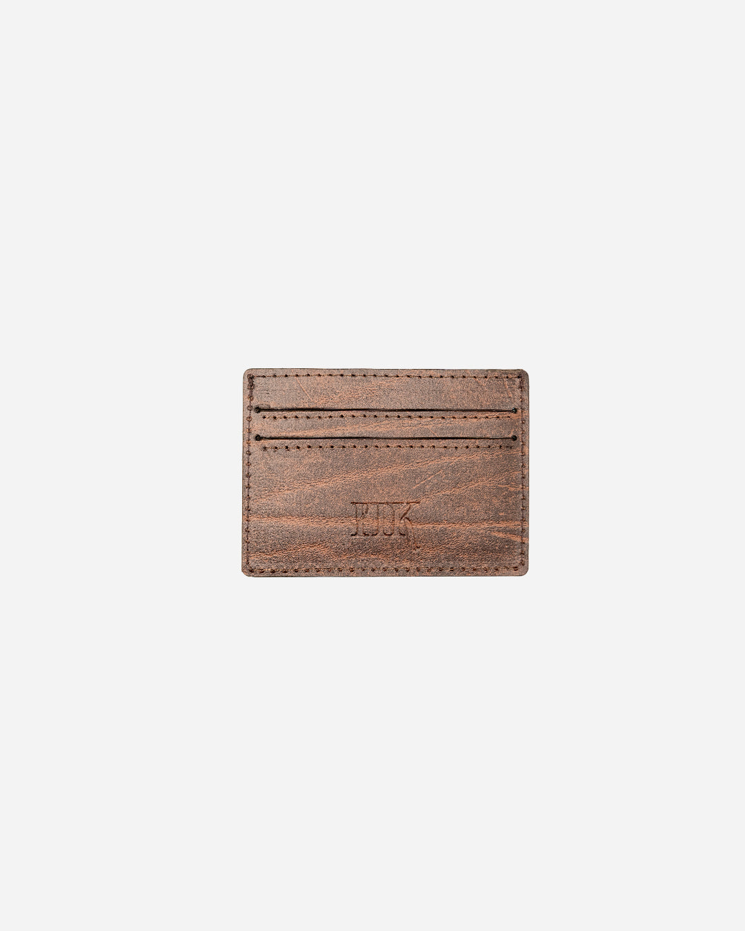 Textured Brown Cardholder - Recycled Leather