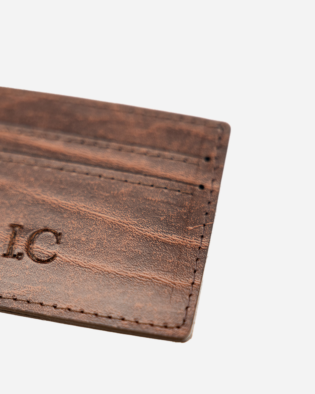 Textured Brown Cardholder - Recycled Leather