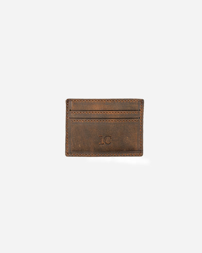 Dark Brown Keychain & Cardholder & Luggage tag & Passport Cover (Set) - Real Leather