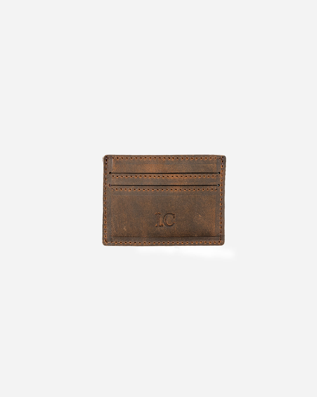 Dark Brown Keychain & Cardholder (Set) - Real Leather