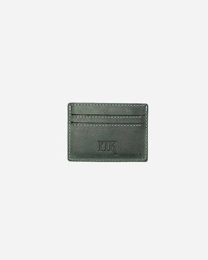 Dark Green Keychain & Cardholder (Set) - Real Leather
