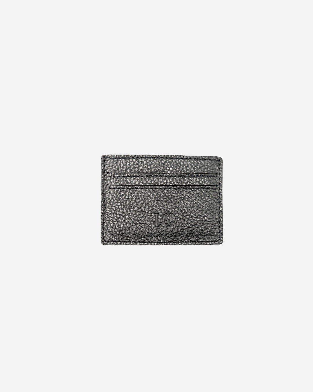 Black Patterned Cardholder - Real Leather