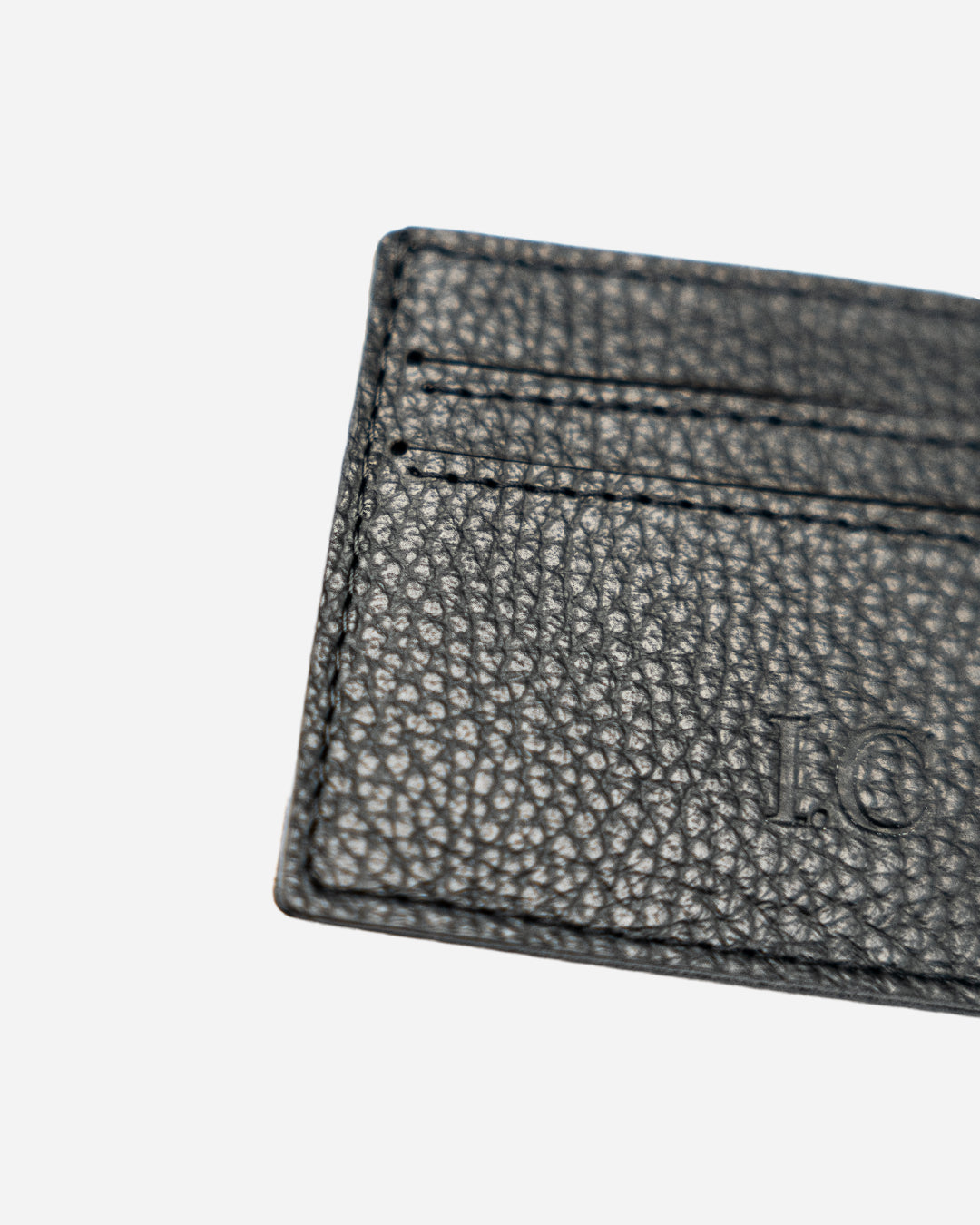 Black Patterned Cardholder - Real Leather