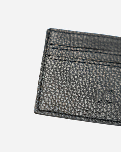 Black Keychain & Cardholder & Luggage tag & Passport Cover (Set) - Real Leather