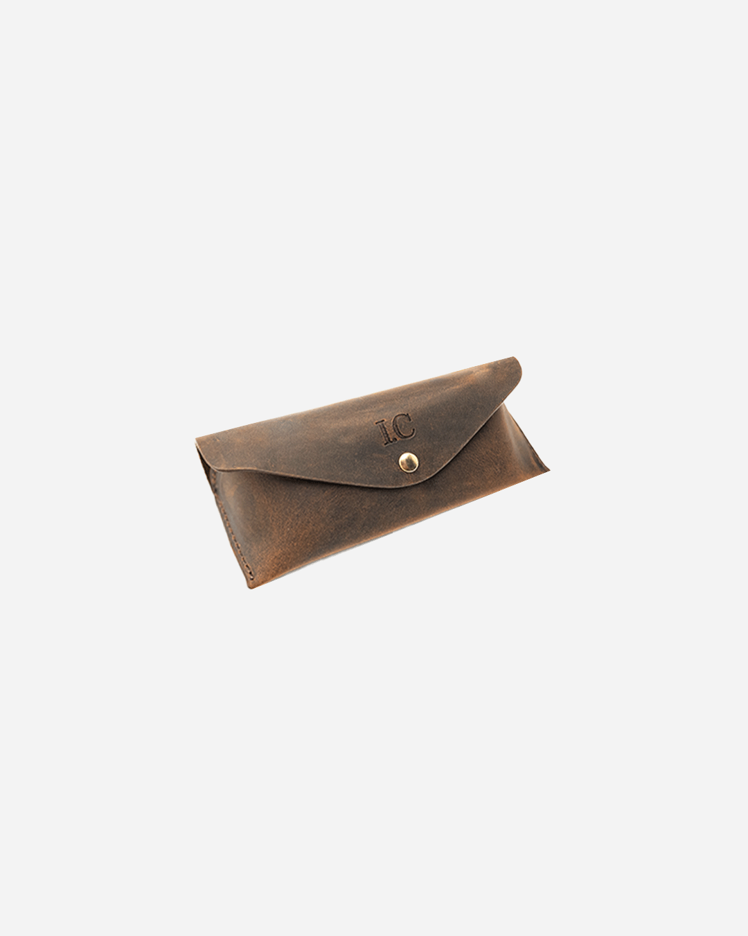 Dark Brown Sunglasses Pouch & Zip Card Holder & Medium Zipper Pouch (Set) - Real Leather