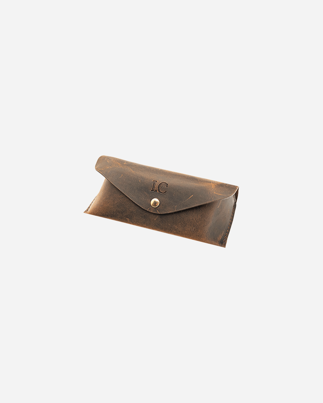 Dark Brown Sunglasses Pouch & Zip Card Holder & Medium Zipper Pouch (Set) - Real Leather