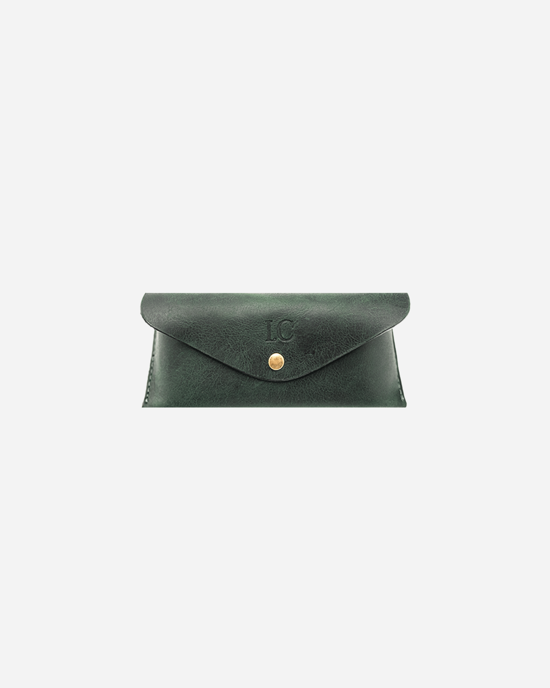 Dark Green Sunglasses Pouch & Zip Card Holder & Medium Zipper Pouch (Set) - Real Leather