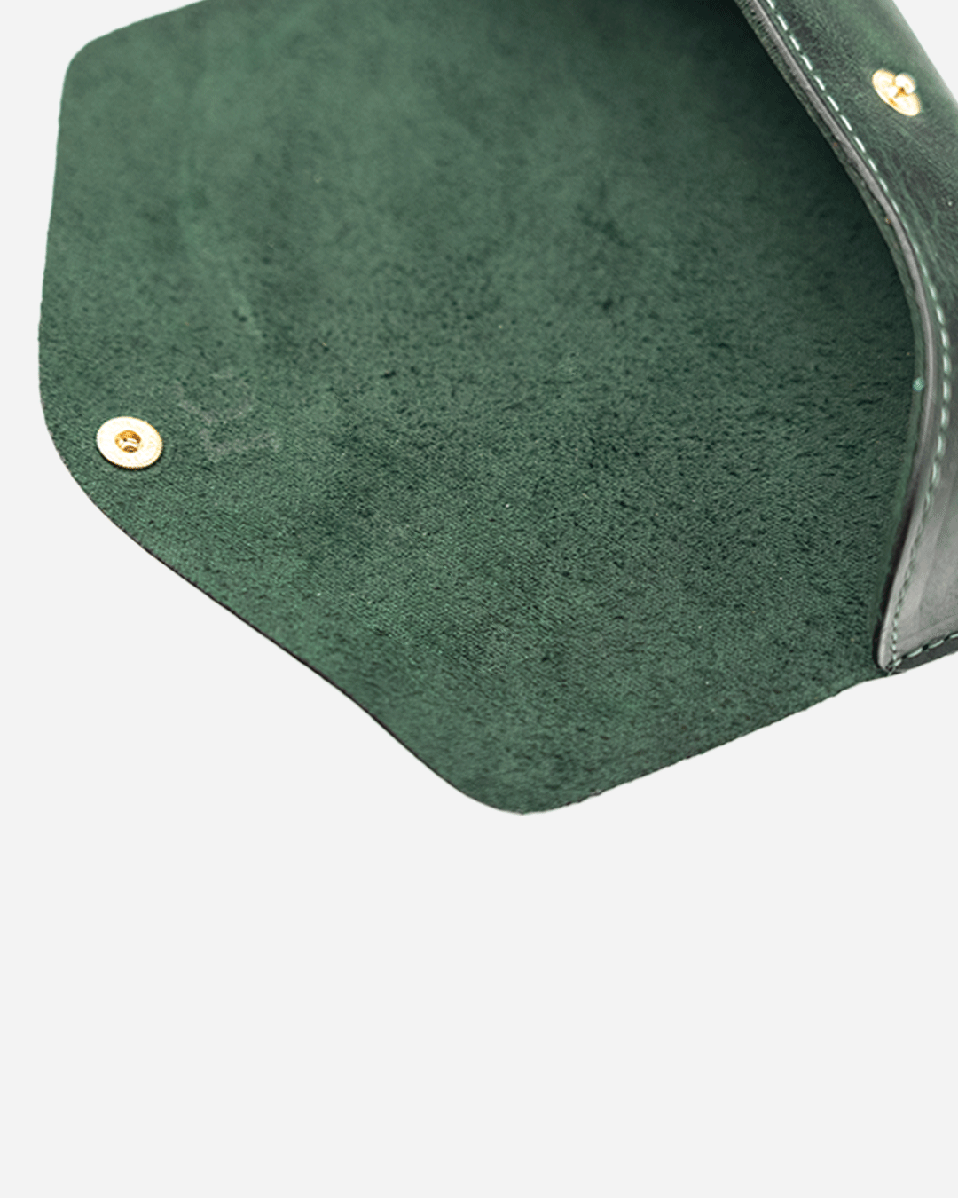 Dark Green Sunglasses Pouch & Zip Card Holder & Medium Zipper Pouch (Set) - Real Leather