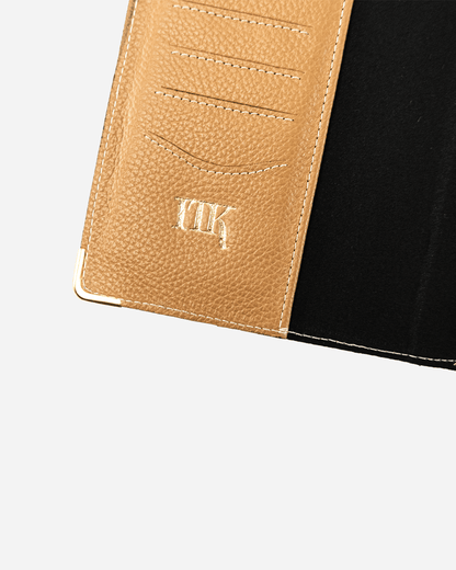 Beige Bookmark & Pencil case & Diary Cover (Set) - Real Leather