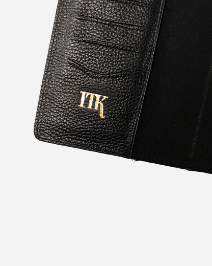Black Bookmark & Pencil case & Diary Cover (Set) - Real Leather