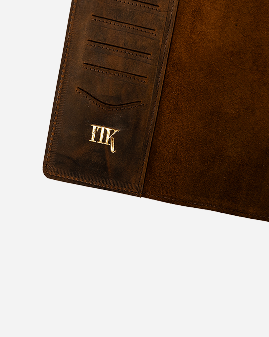 Dark Brown Bookmark & Pencil case & Diary Cover (Set) - Real Leather
