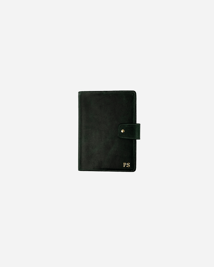 Dark Green Bookmark & Pencil case & Diary Cover (Set) - Real Leather