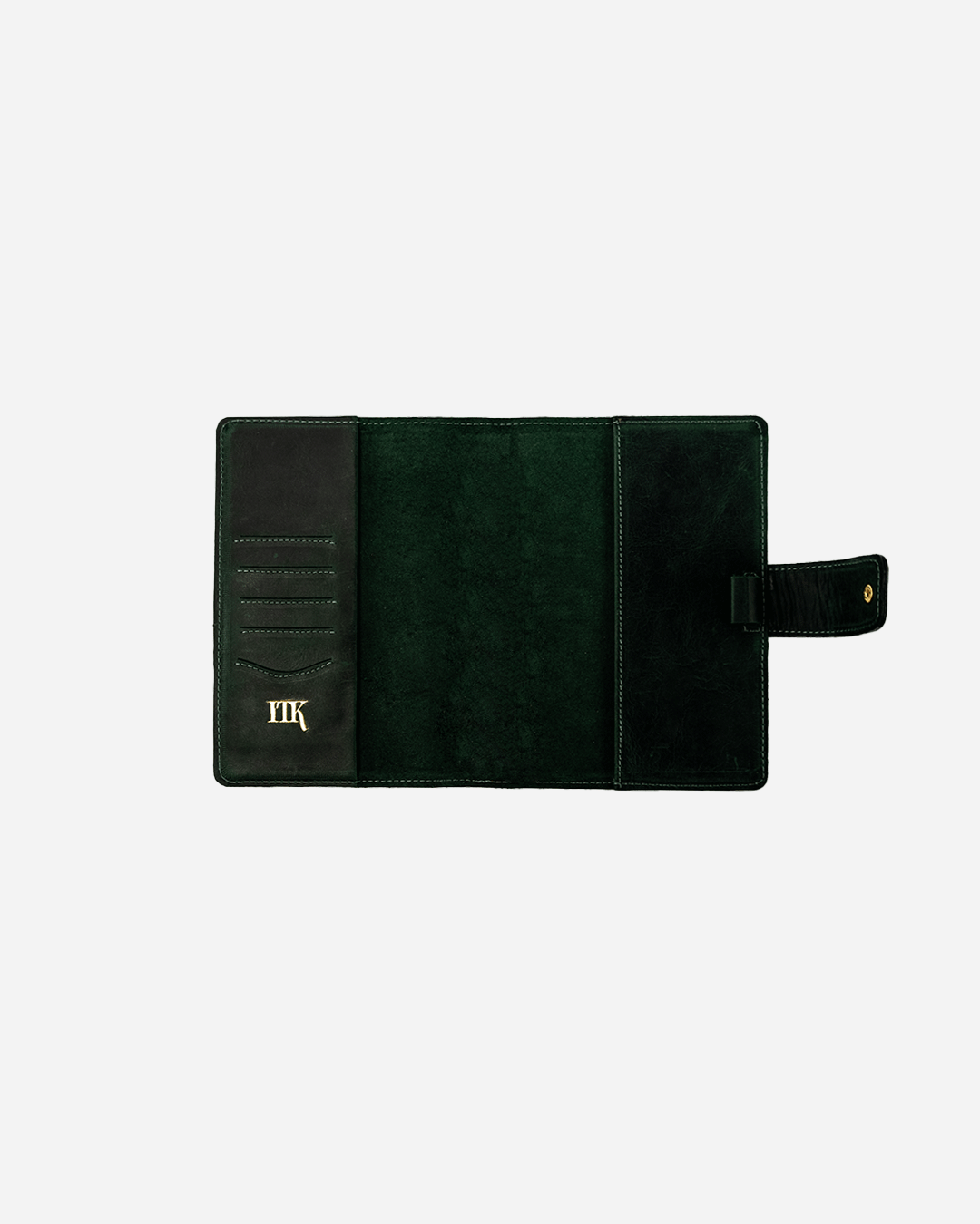 Dark Green Bookmark & Pencil case & Diary Cover (Set) - Real Leather