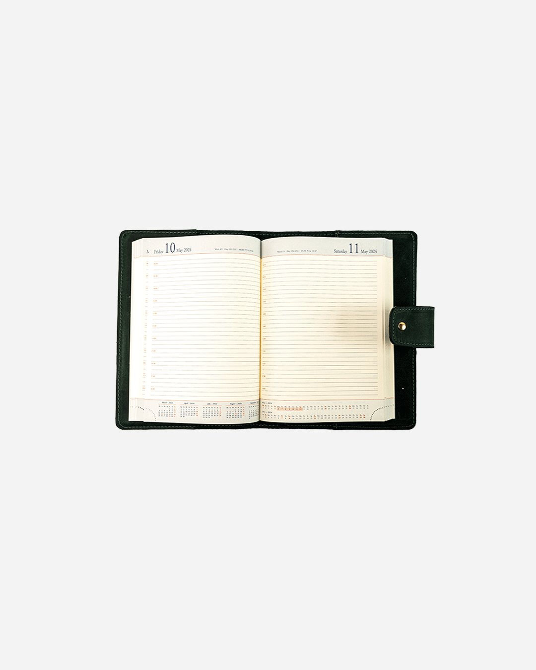 Dark Green Bookmark & Pencil case & Diary Cover (Set) - Real Leather