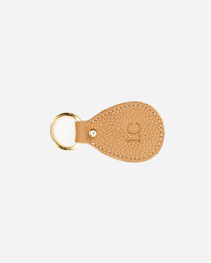 Beige Keychain - Real Leather