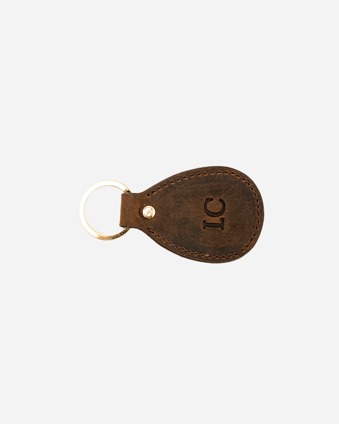 Dark Brown Keychain - Real Leather