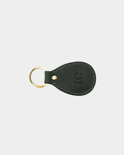Dark Green Keychain & Cardholder & Luggage tag & Passport Cover (Set) - Real Leather