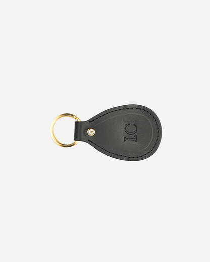 Black Keychain - Recycled Leather