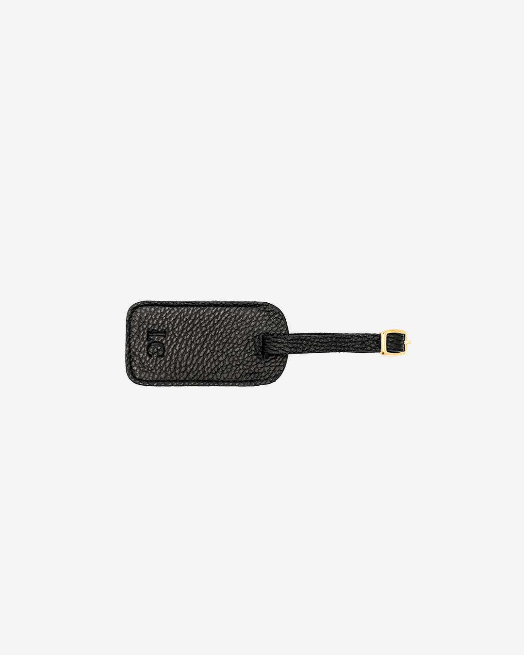 Black Luggage Tag - Real Leather