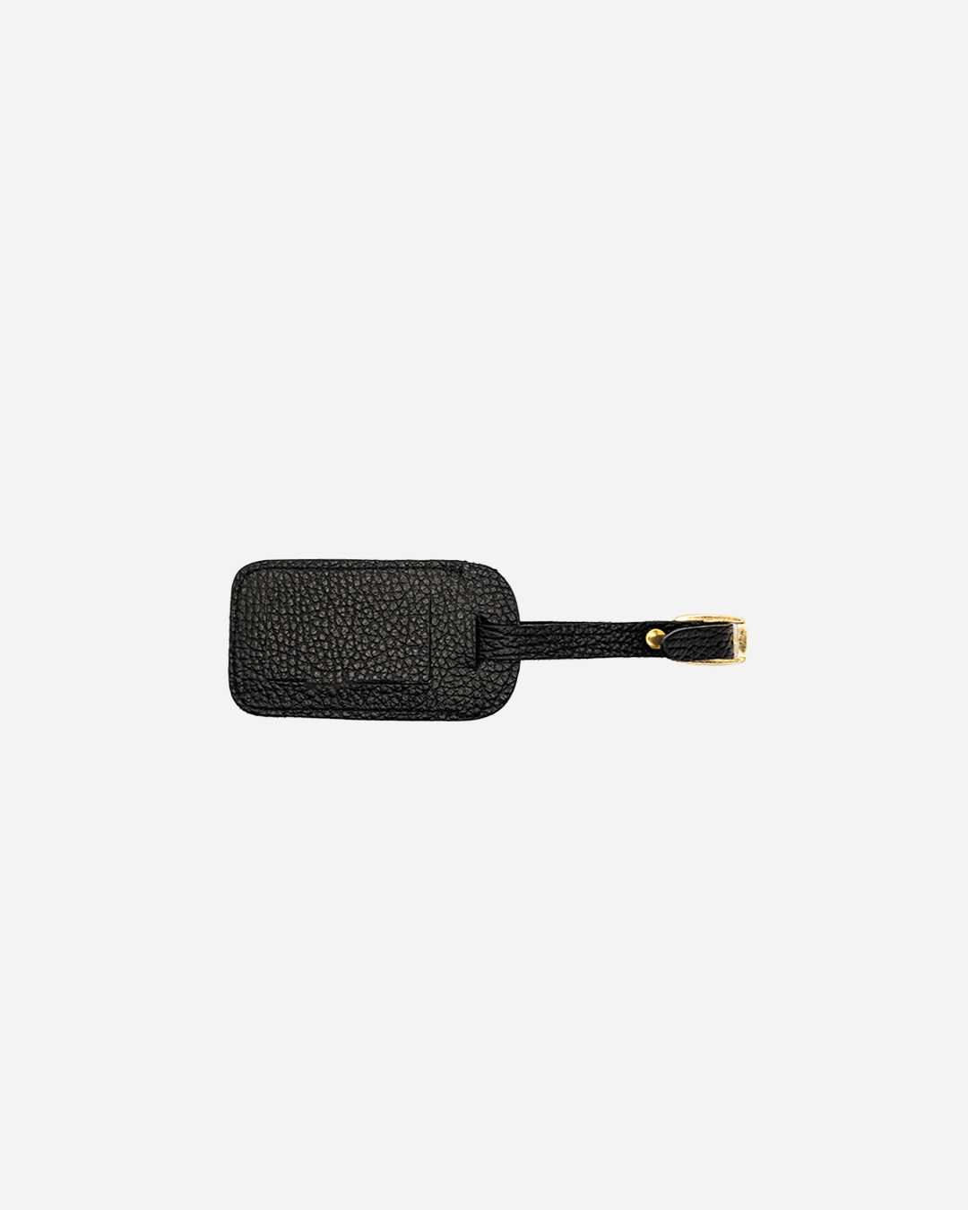 Black Luggage Tag - Real Leather