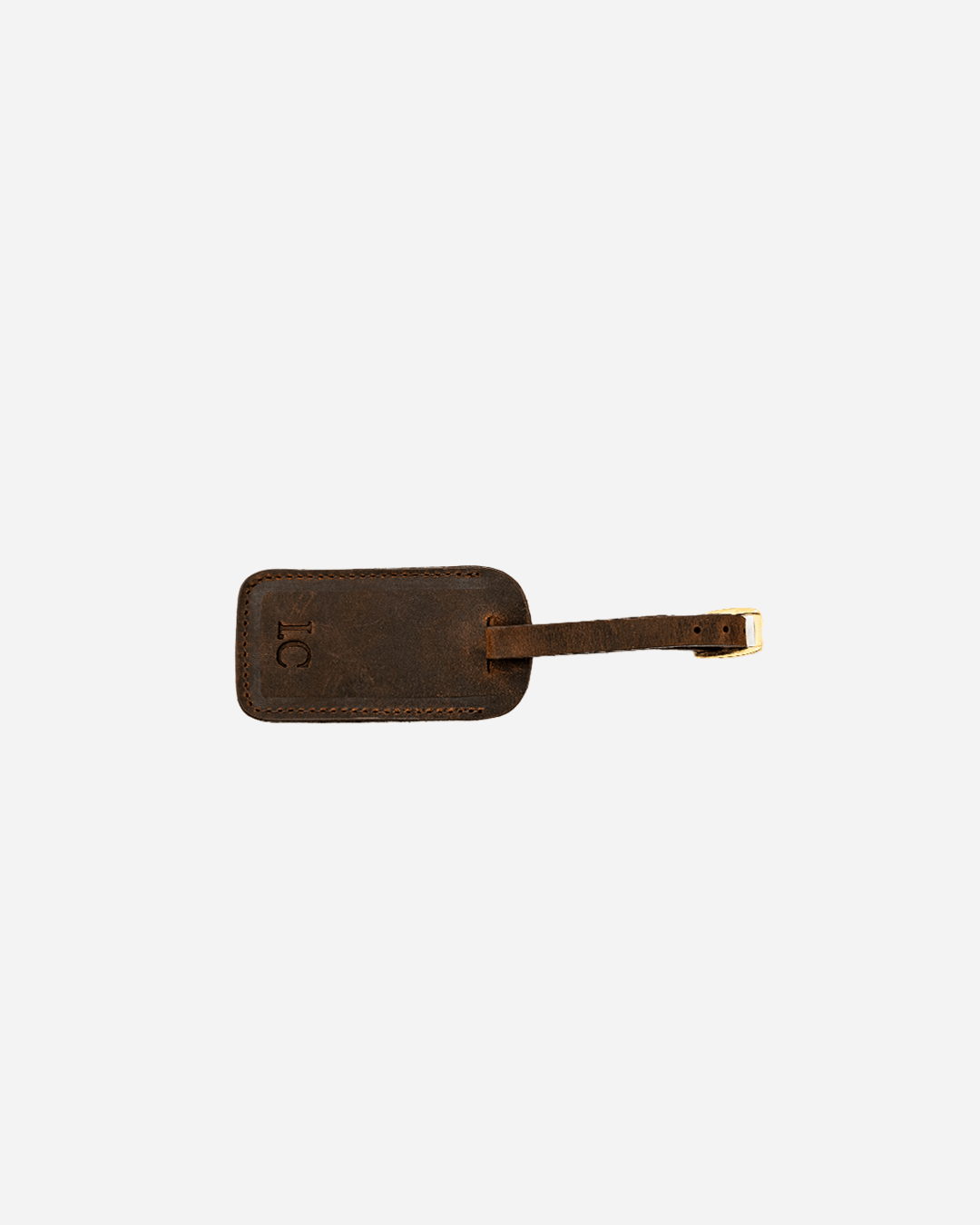 Dark Brown Luggage Tag - Real Leather