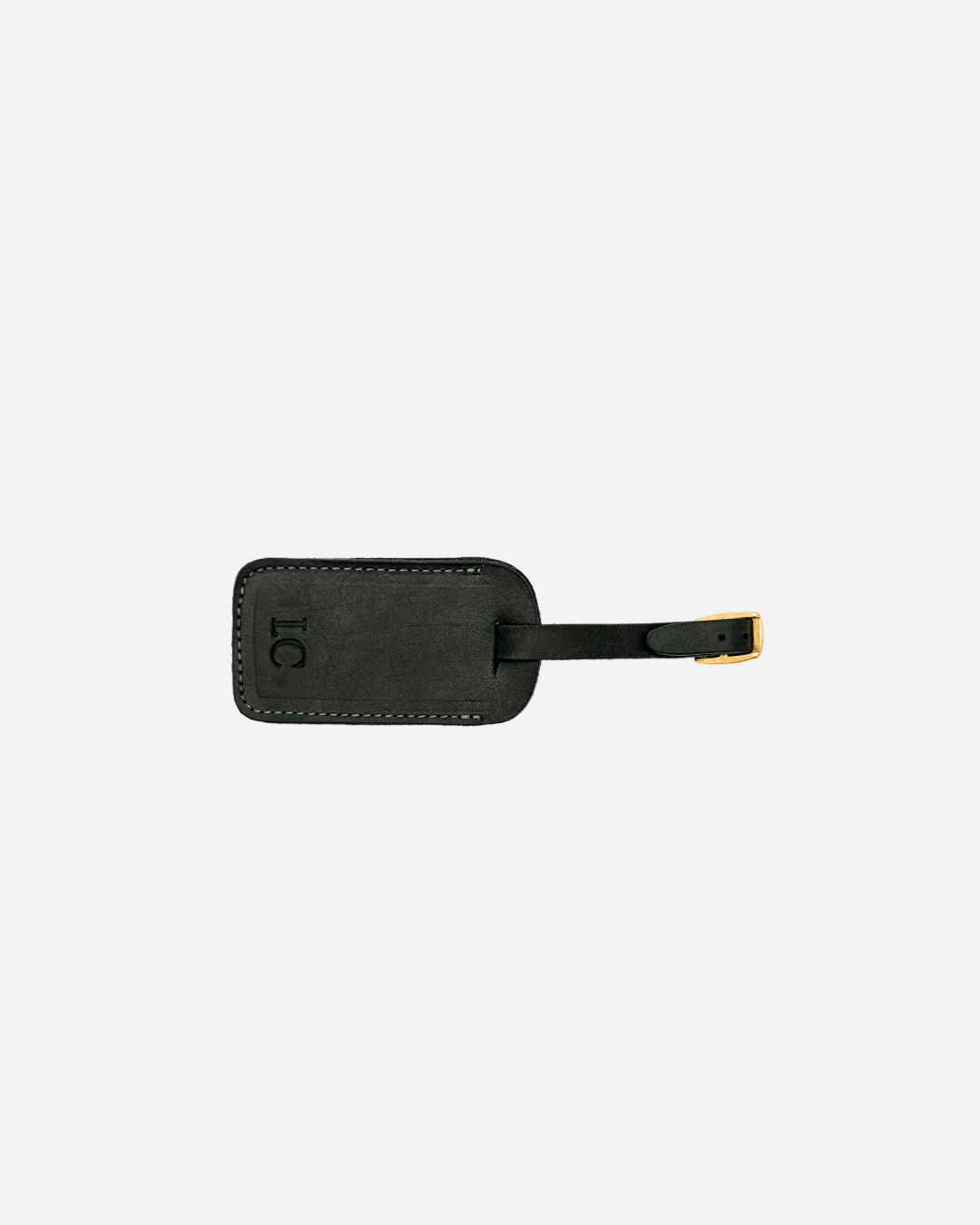 Dark Green Luggage Tag - Real Leather