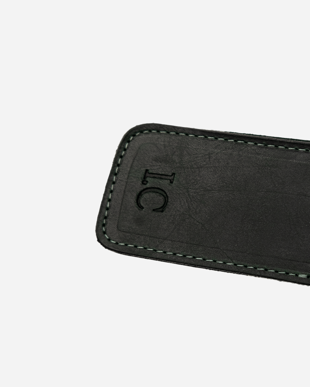 Dark Green Luggage Tag - Real Leather