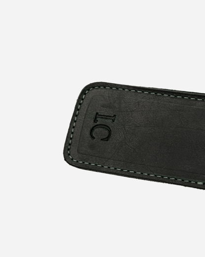 Dark Green Keychain & Cardholder & Luggage tag & Passport Cover (Set) - Real Leather