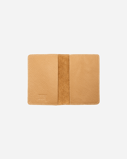 Beige Luggage tag & Passport cover (Set) - Real Leather
