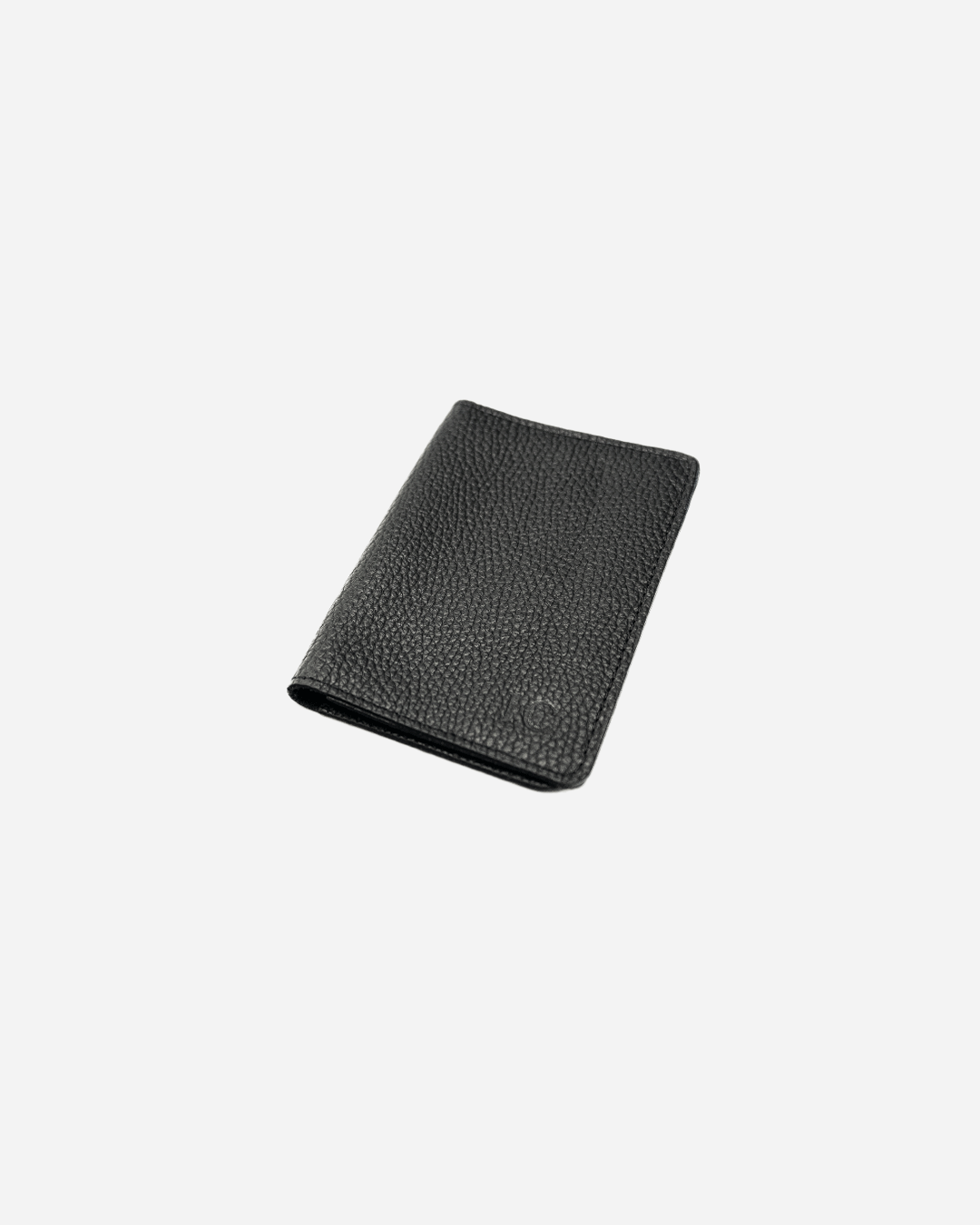 Black Patterned Passport Cover - Real Leather