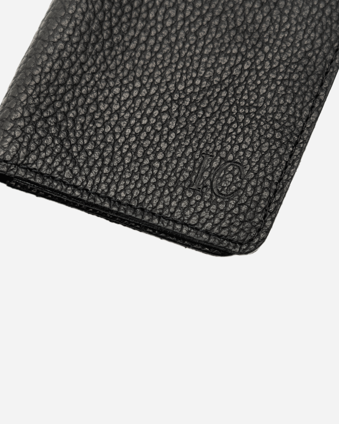 Black Patterned Passport Cover - Real Leather