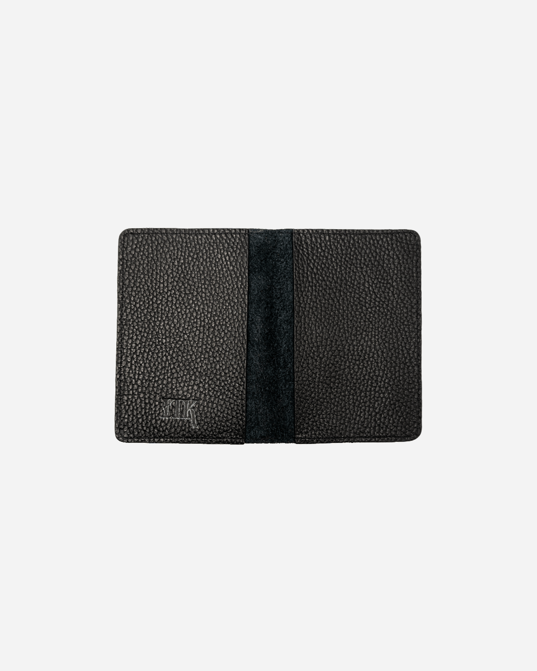 Black Patterned Passport Cover - Real Leather