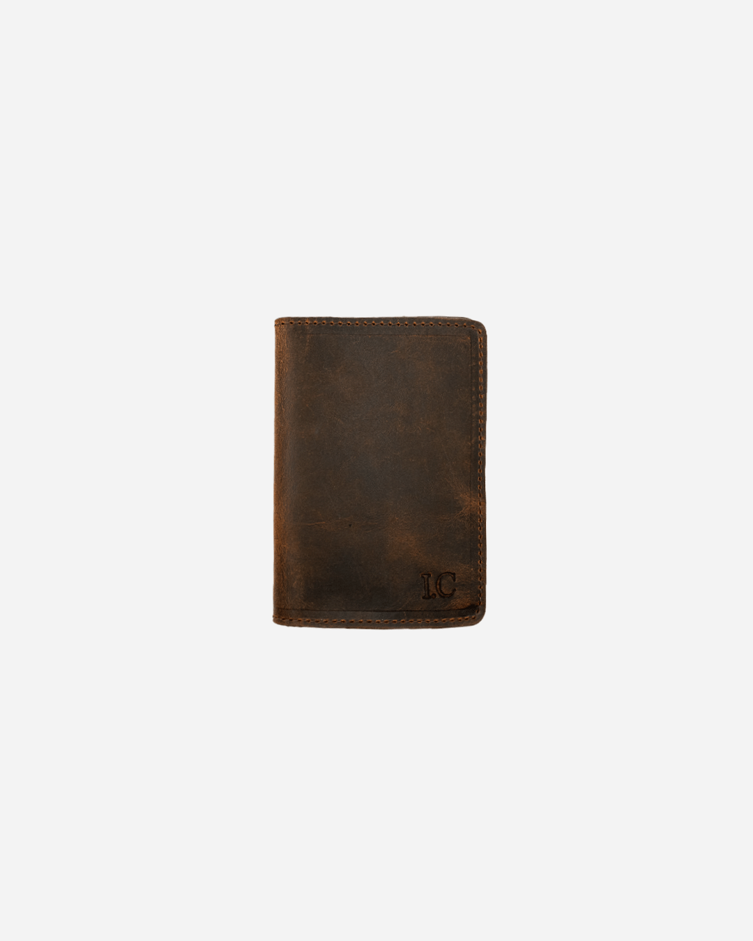 Dark Brown Keychain & Cardholder & Luggage tag & Passport Cover (Set) - Real Leather