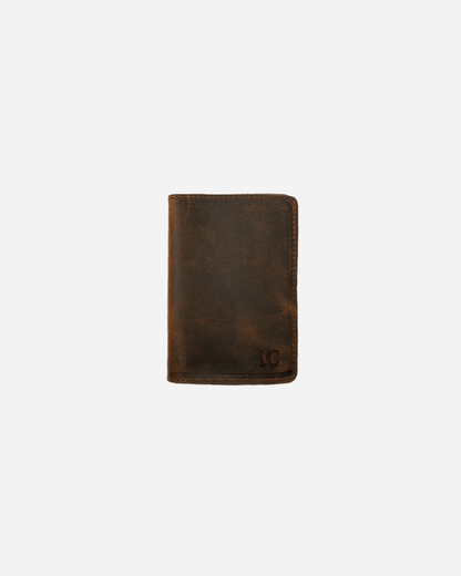 Dark Brown Keychain & Cardholder & Luggage tag & Passport Cover (Set) - Real Leather