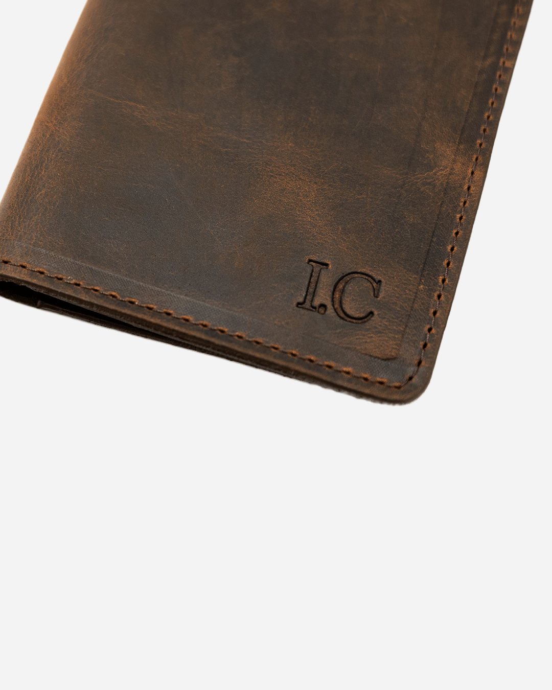 Dark Brown Luggage tag & Passport cover (Set) - Real Leather