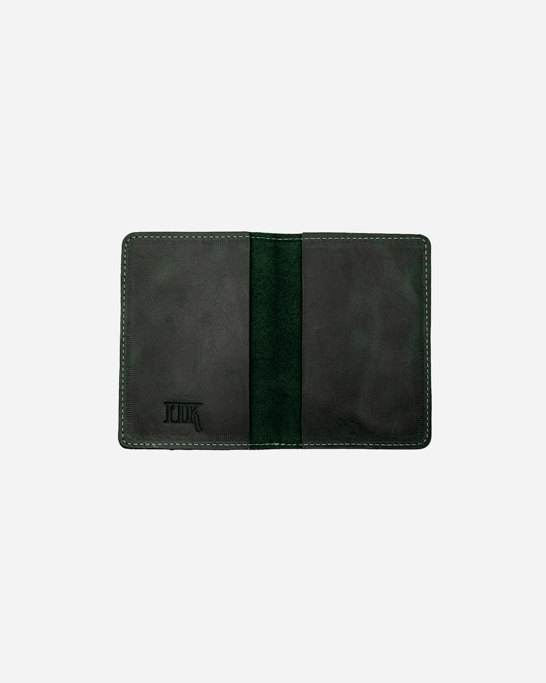 Dark Green Keychain & Cardholder & Luggage tag & Passport Cover (Set) - Real Leather